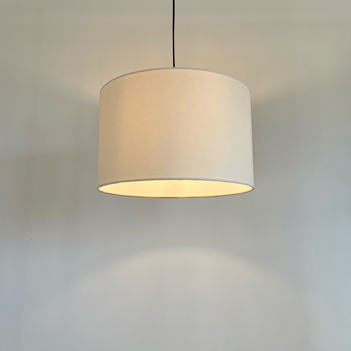 Cream Cotton Drum Lampshade | Handmade Ceiling Light Shade | Bespoke UK