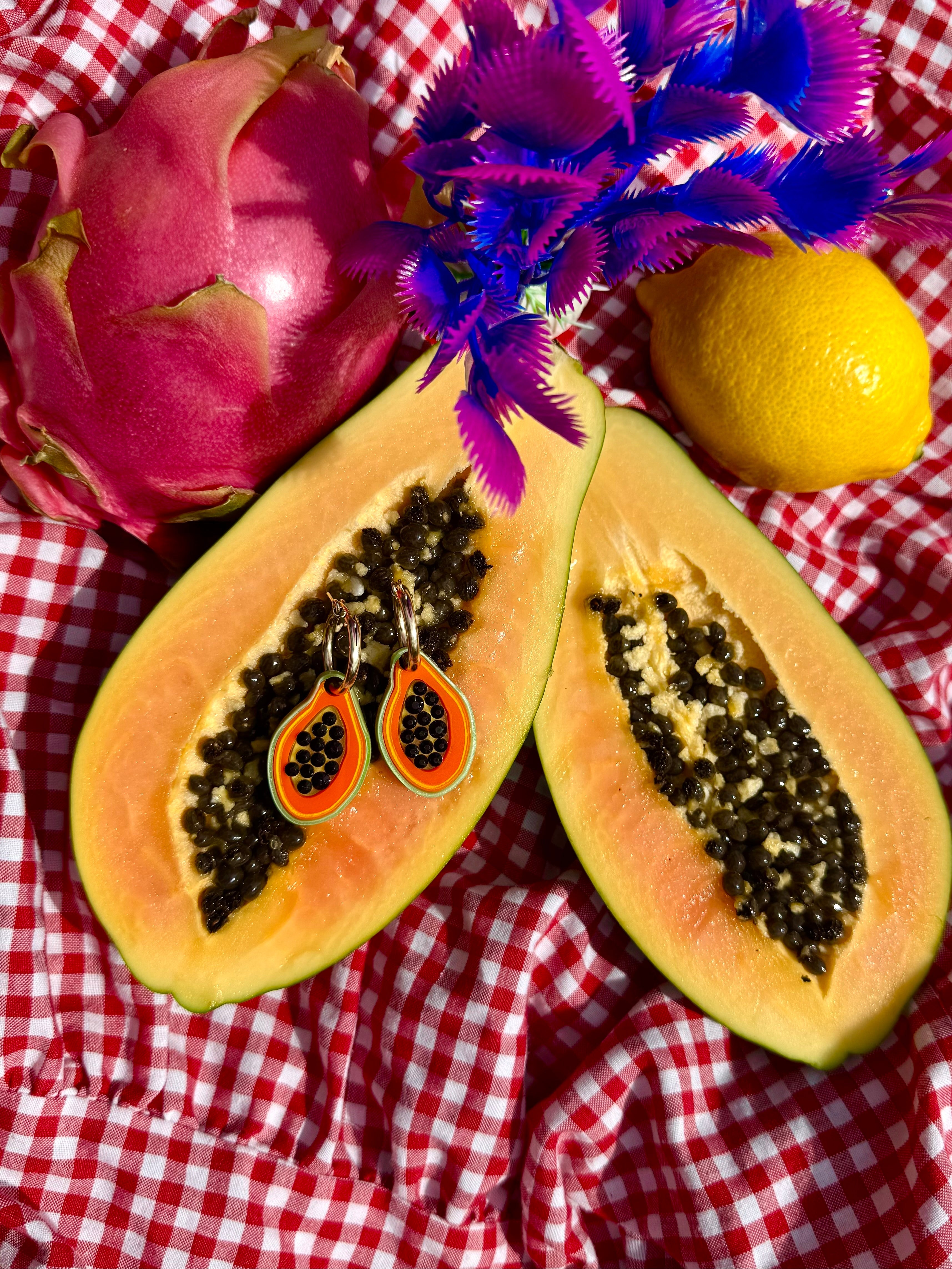 Papaya Hoop Earrings