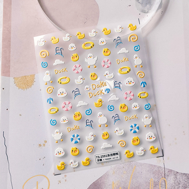 Hello Claws | Swimming Pool Duck Nail Deco Sticker