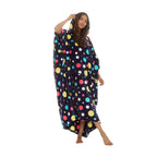 Ladies Oversized Blanket Hoodie - Extra Long Fleece Poncho with Kangaroo Pocket