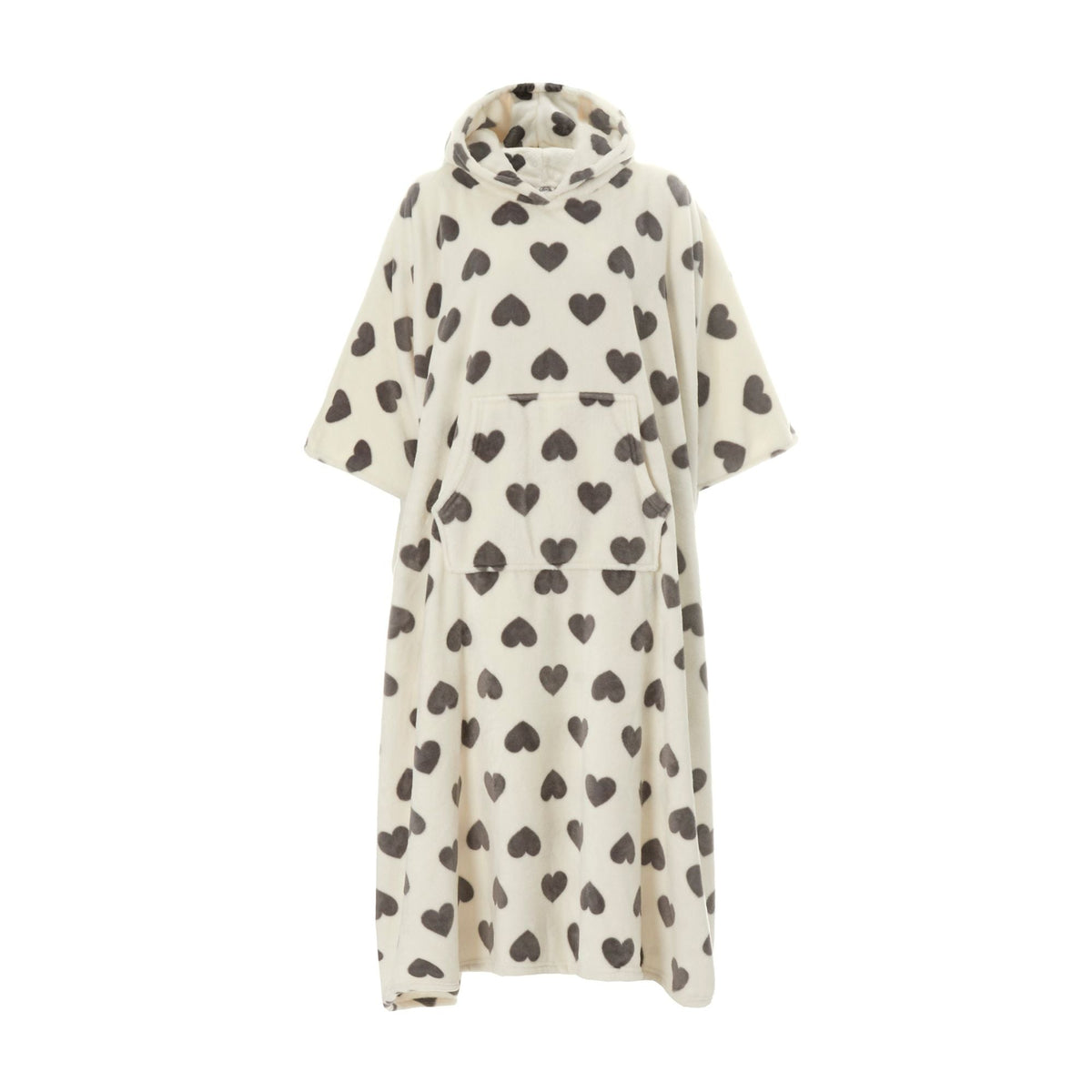 Ladies Oversized Blanket Hoodie - Extra Long Fleece Poncho with Kangaroo Pocket