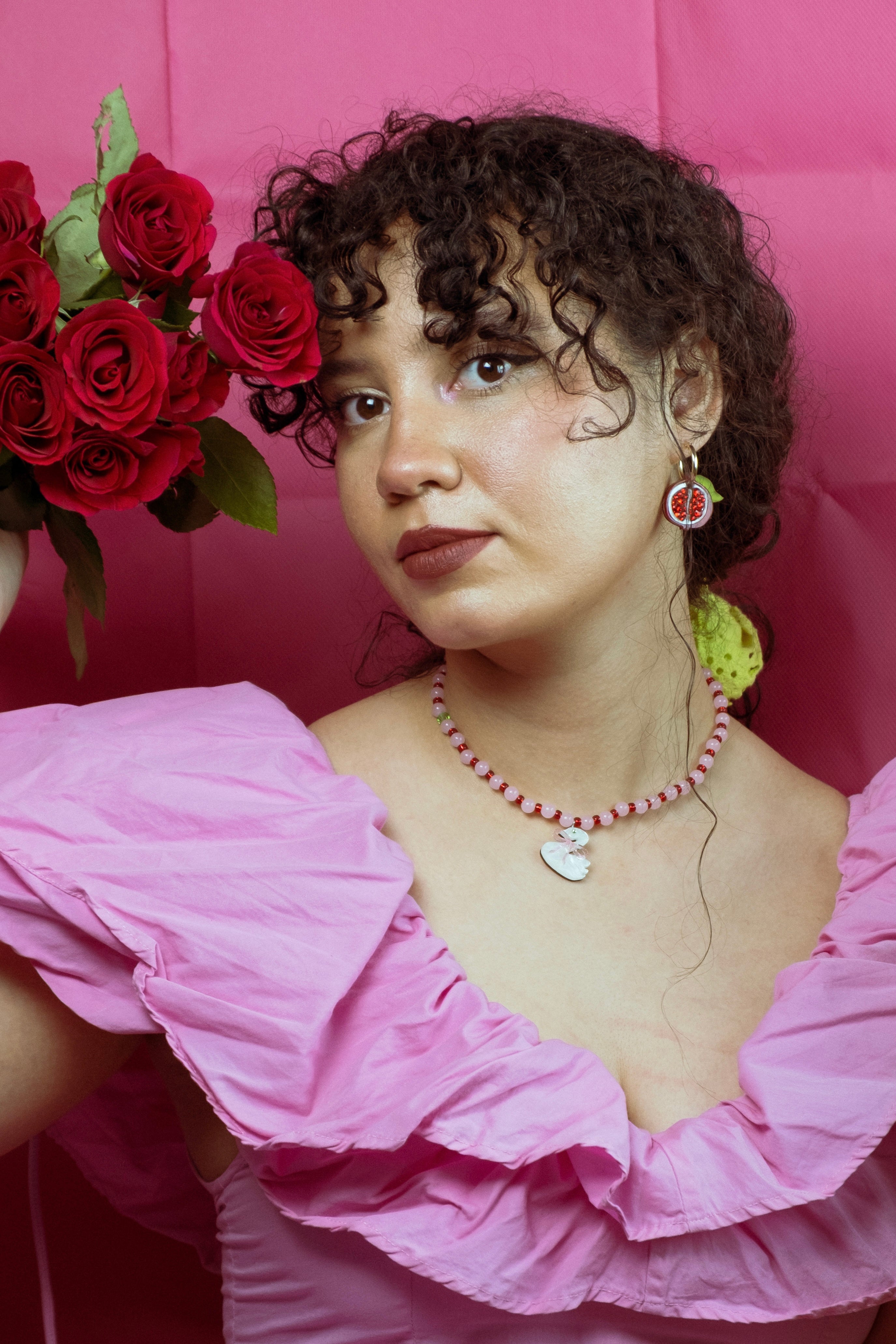 Rose Quartz Swan Necklace