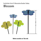 Garden Décor Ornaments Set of 3 'Blossoms'