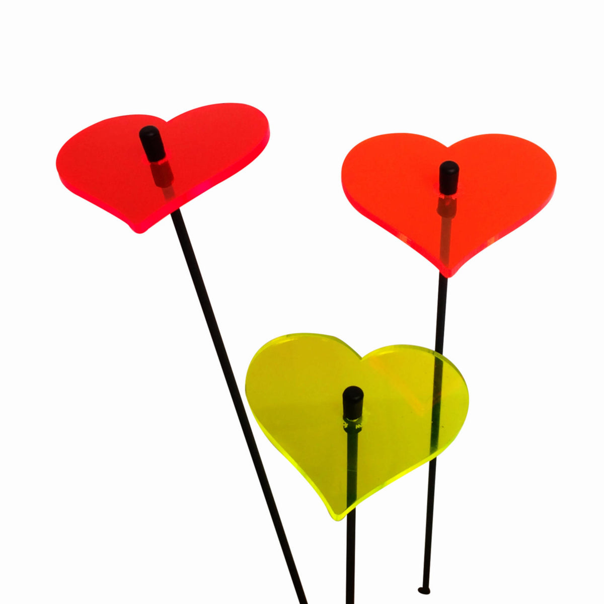Small Garden Décor Ornaments Set of 3 'Heart'
