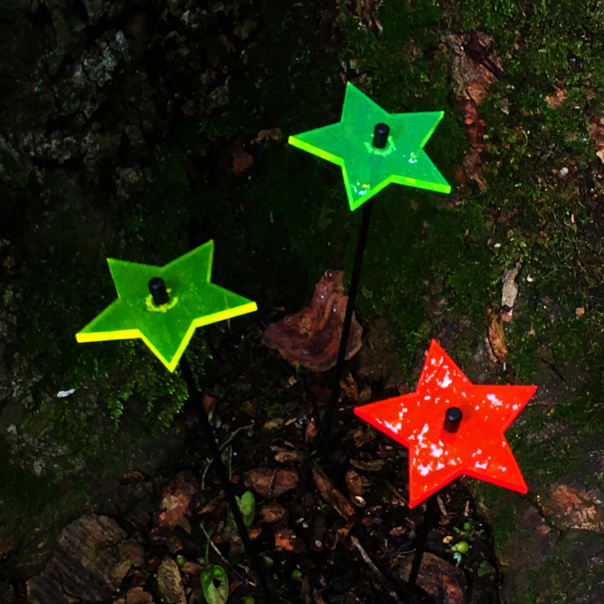 Small Garden Décor Ornaments Set of 3 Shining Stars