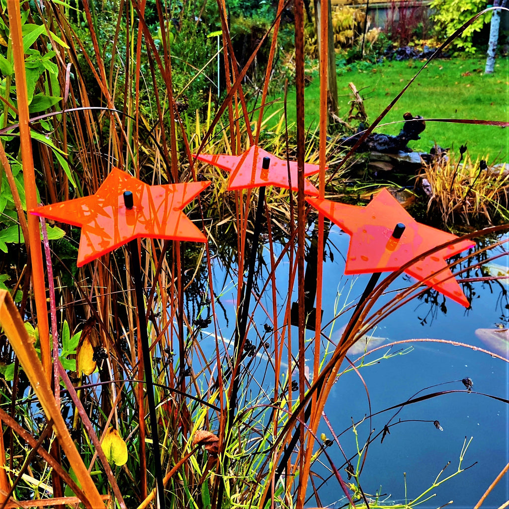 Large Garden Décor Ornaments Set of 3 'Shining Star'