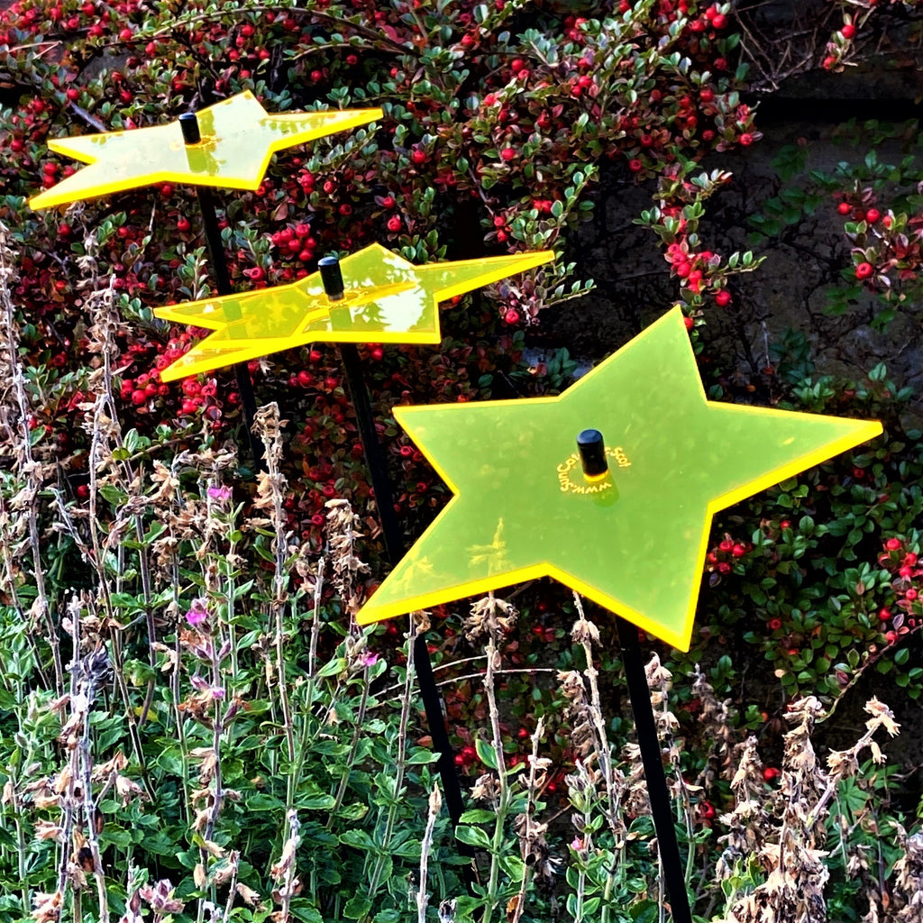 Large Garden Décor Ornaments Set of 3 'Shining Star'