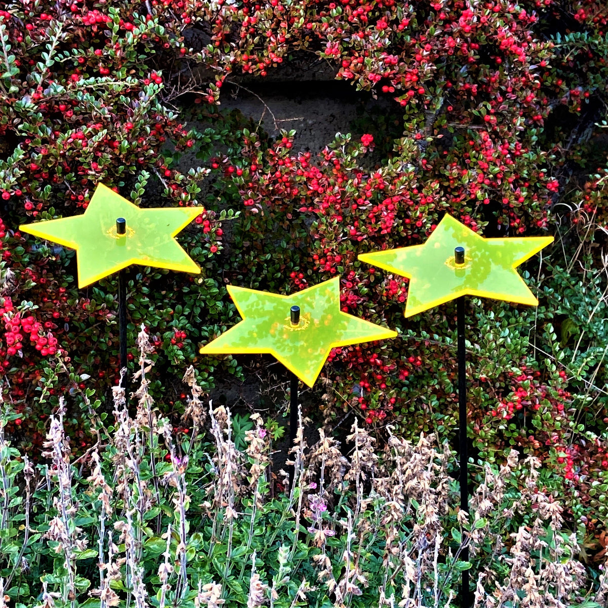 Large Garden Décor Ornaments Set of 3 'Shining Star'