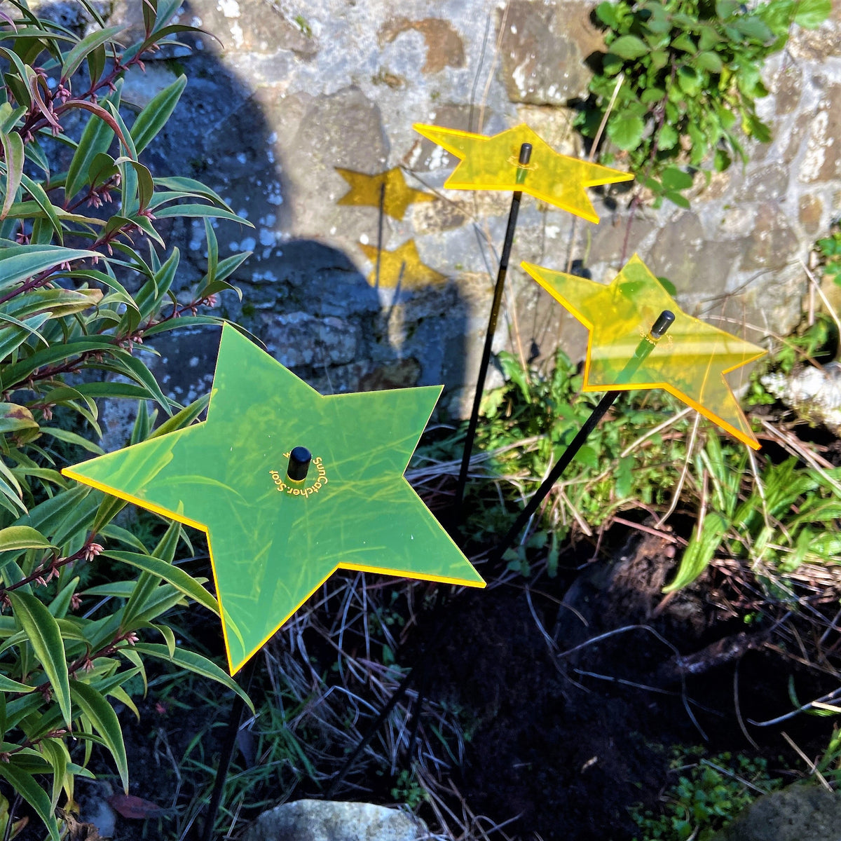 Large Garden Décor Ornaments Set of 3 'Shining Star'