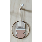 Geometric - Mini Mid-Century Wall Art - Pink & Natural Decoration - Contemporary Wall Decor
