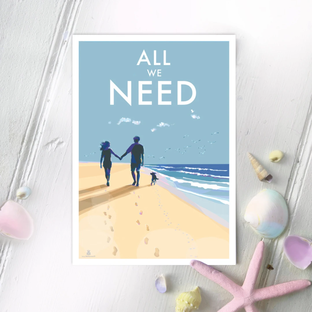 Beach Wall Art – Inspirational Print Celebrating Simple Moments by BeckyBettesworth (all-we-need)