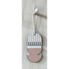 Mini Mid-Century Wall Art - Little Wooden Decoration - Pink & Natural Decor