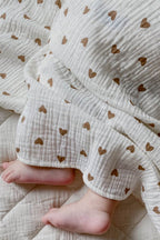 The Love Heart Muslin Blanket Swaddle