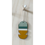 Geometric Decoration - Mini Mid-Century Wall Art - Little Wooden Decoration - Green & Yellow Decor