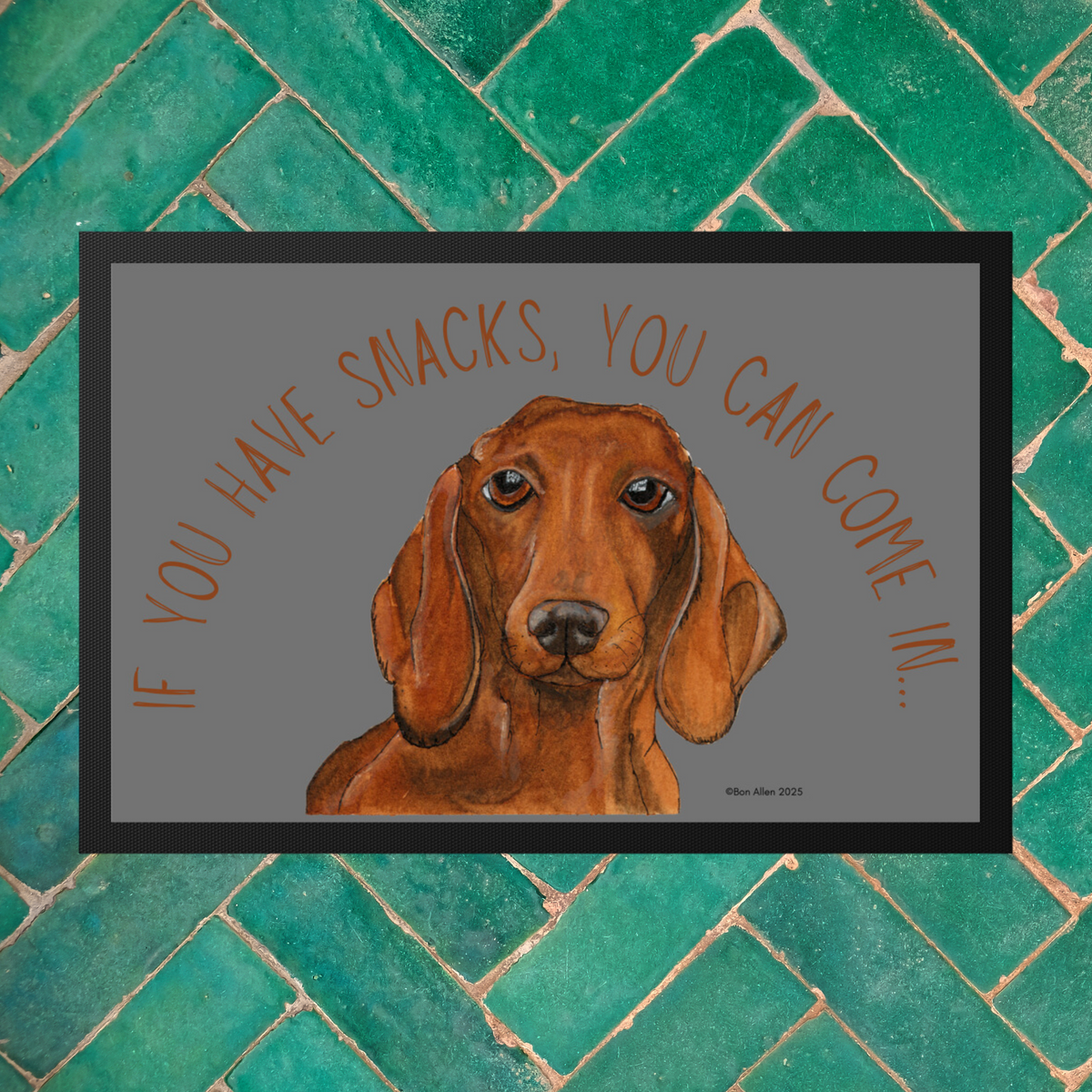 Snacks-Only VIP Access: The Dachshund Doormat!