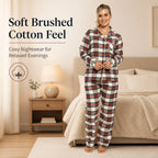Daisy Dreamer Womens Flannelette Check Pyjama Set Soft Brushed Cotton Easy Care Super Soft Cosy Sleepwear