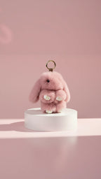 Plush Fluffy Bunny Rabbit Key Ring & Bag Charm