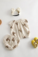 Bear 3 Piece Summer Set (T-Shirt, Shorts & Headband)