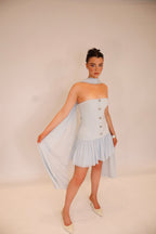 Monaco Dress and Scarf in Baby Blue