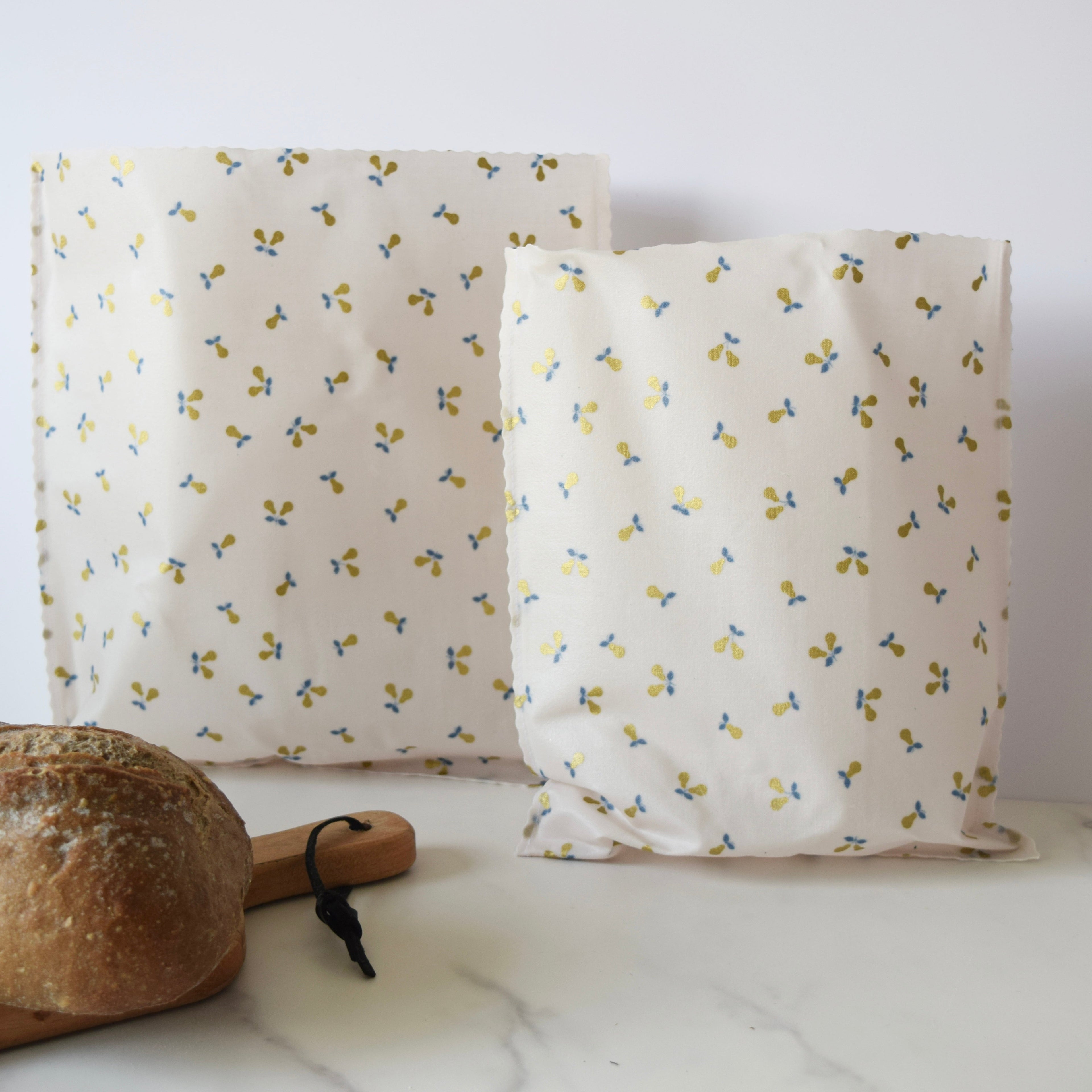 Gold Metallic Pears, Large Reusable Eco-Friendly Wrap