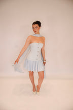 Monaco Dress and Scarf in Baby Blue
