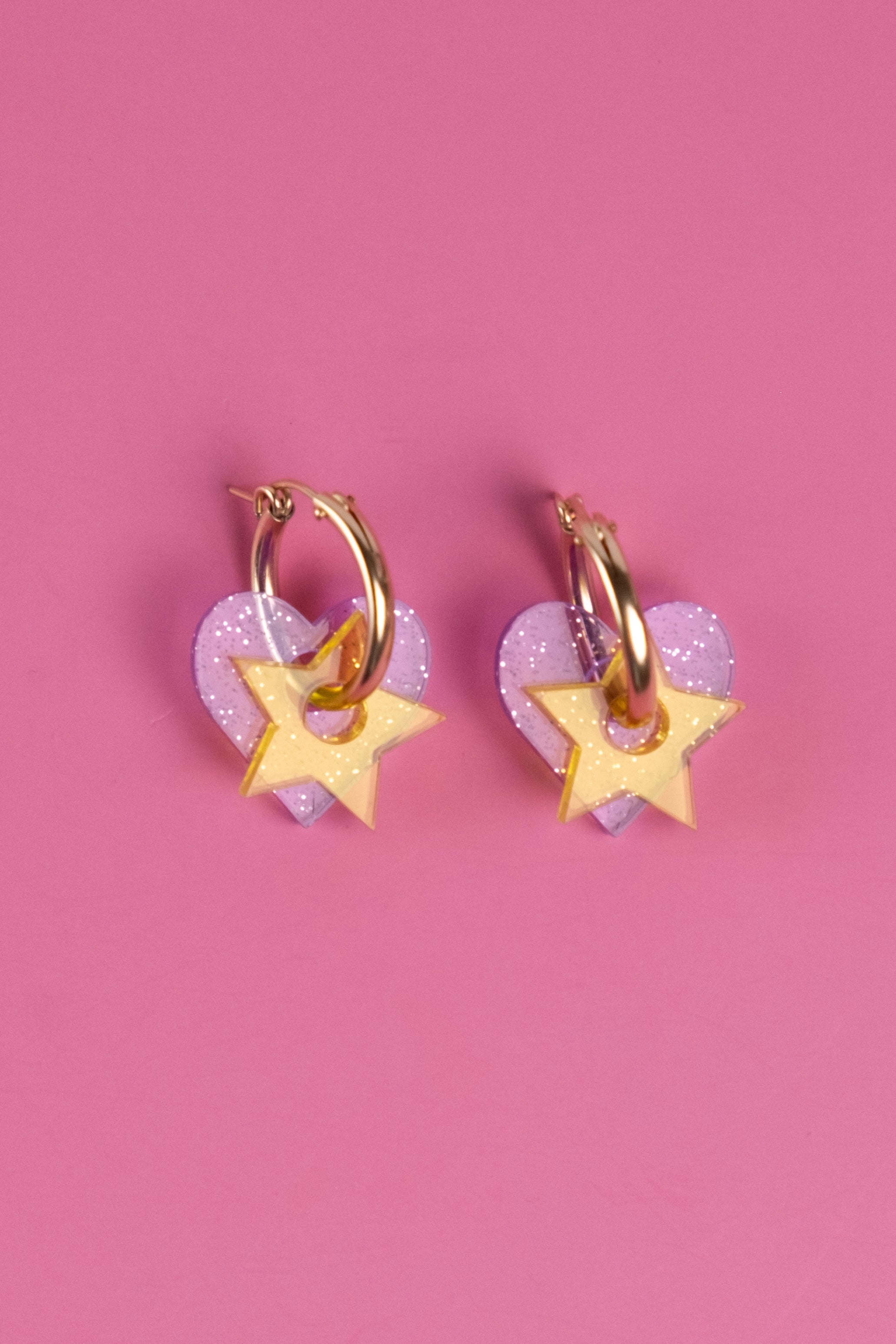 Heart & Star Hoop Earrings