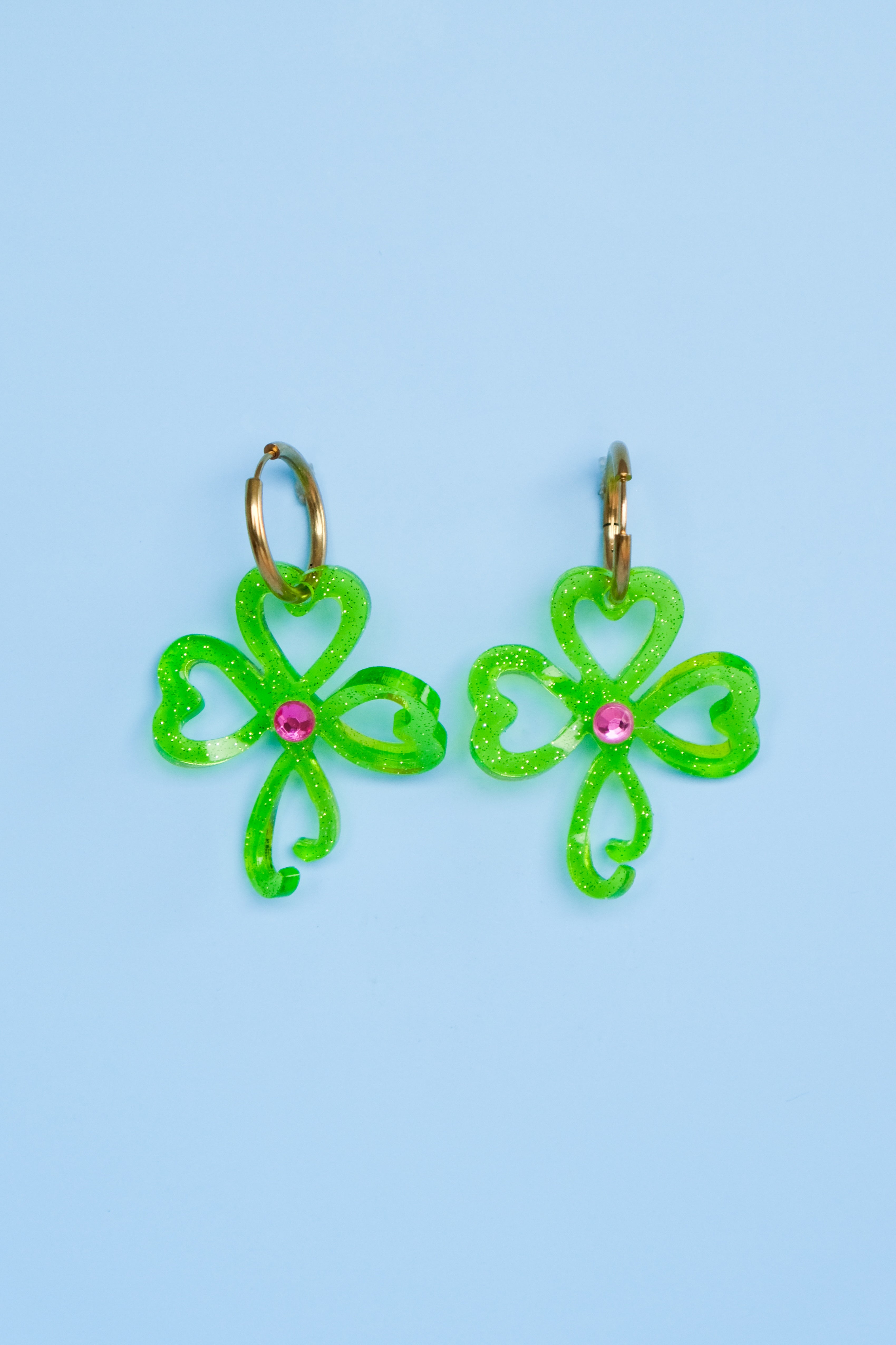 Celtic Shamrock Hoop Earrings