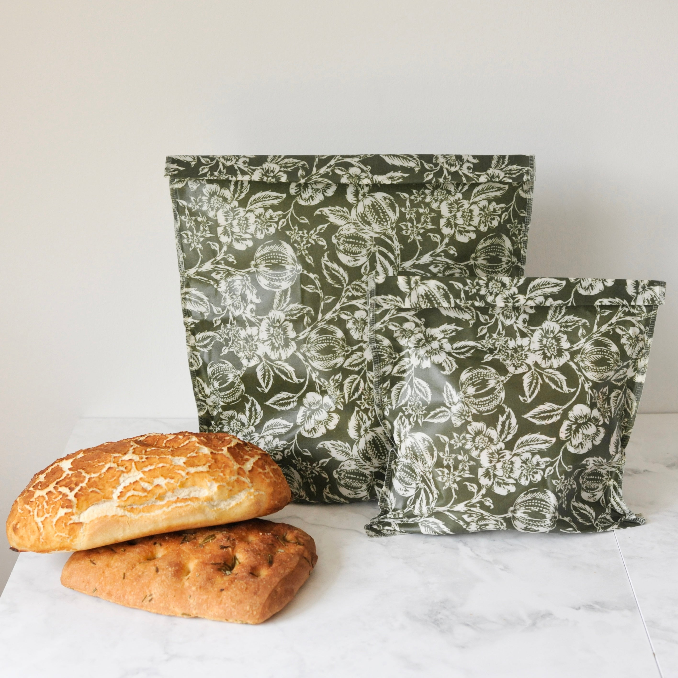 THE Beeswax Bag - Olive Heritage Floral