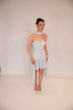 Monaco Dress and Scarf in Baby Blue