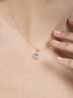 Blue Topaz Pendant Necklace in 18k Gold Vermeil
