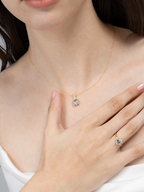 Blue Topaz Pendant Necklace in 18k Gold Vermeil