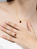 Garnet Pendant Necklace in 18k Gold Vermeil