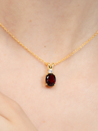 Garnet Pendant Necklace in 18k Gold Vermeil