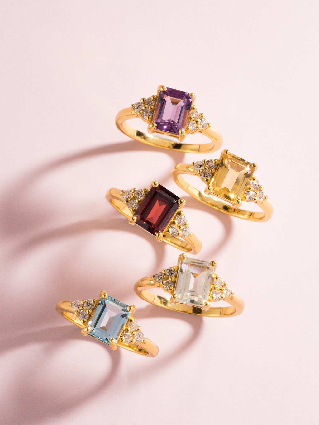 Blue Topaz Emerald Cut Ring in 18k Gold Vermeil