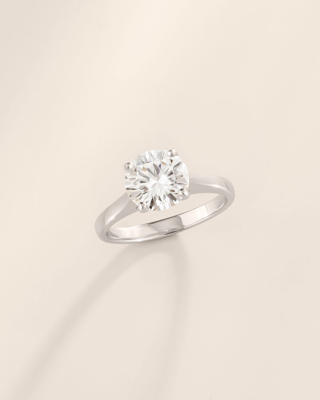 2 ct Round Solitaire Moissanite Engagement Ring in Sterling Silver