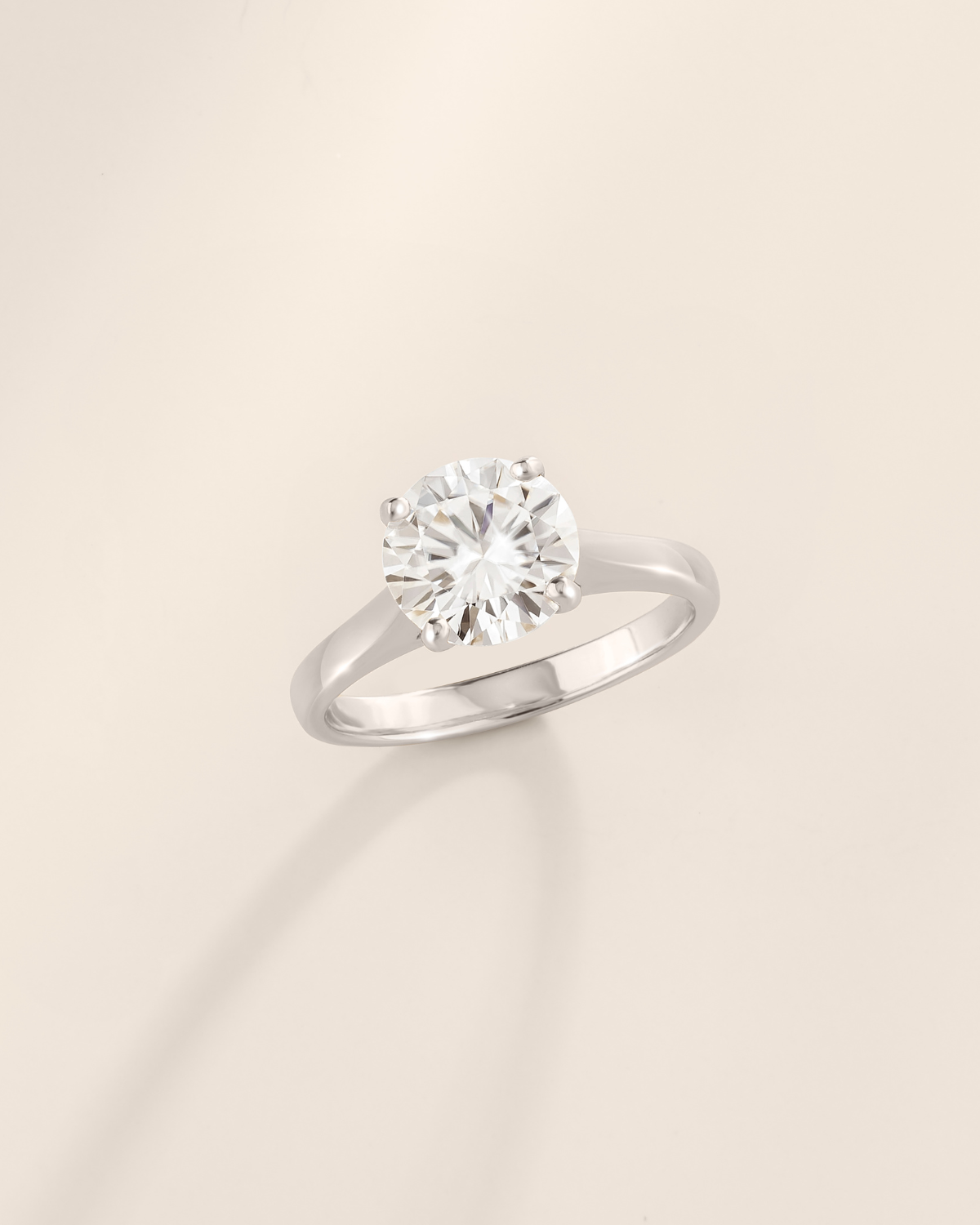 2 ct Round Solitaire Moissanite Engagement Ring in Sterling Silver