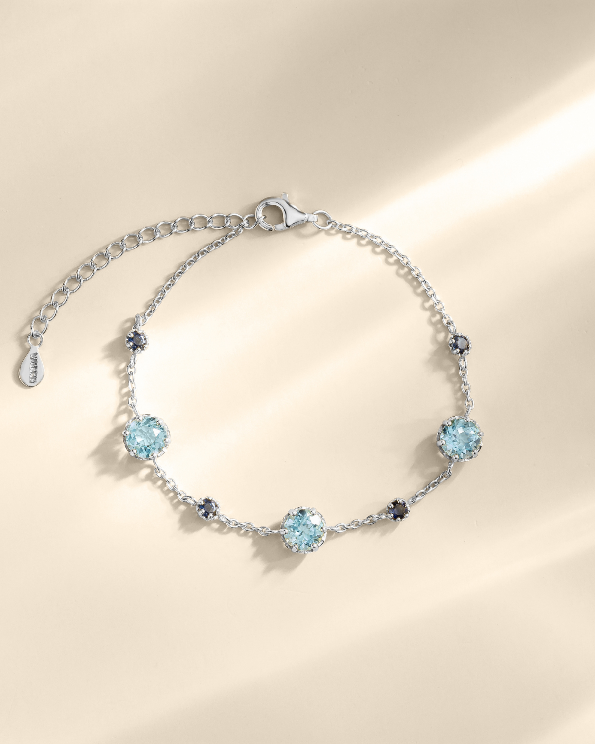 Blue Sapphire & Blue Topaz Bracelet in Sterling Silver