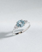 Blue Topaz Three Stone Ring in Sterling Silver
