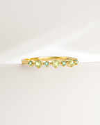 Emerald & Peridot Stackable Half Eternity Band in 18K Gold Vermeil