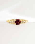 Garnet Five Stone Ring in 18k Gold Vermeil