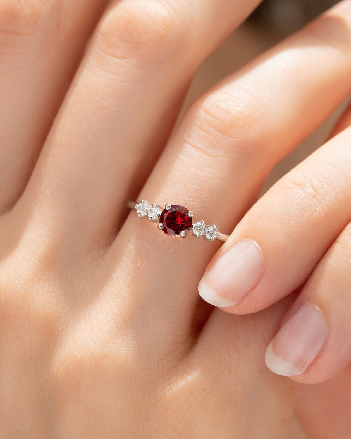 Garnet Everyday Jewellery Gift Set in Sterling Silver