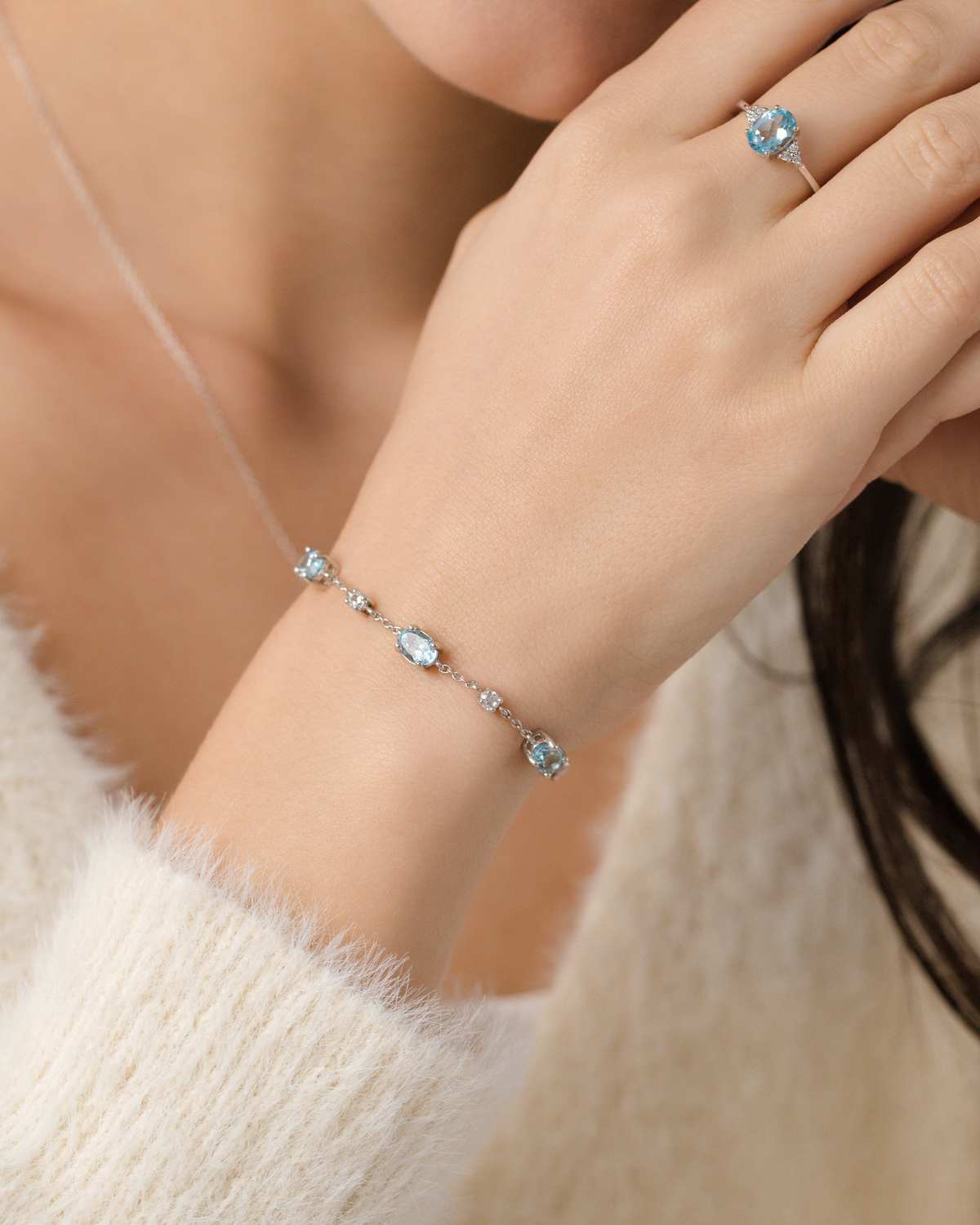 Essential Blue Topaz Jewellery Set in Sterling Silver