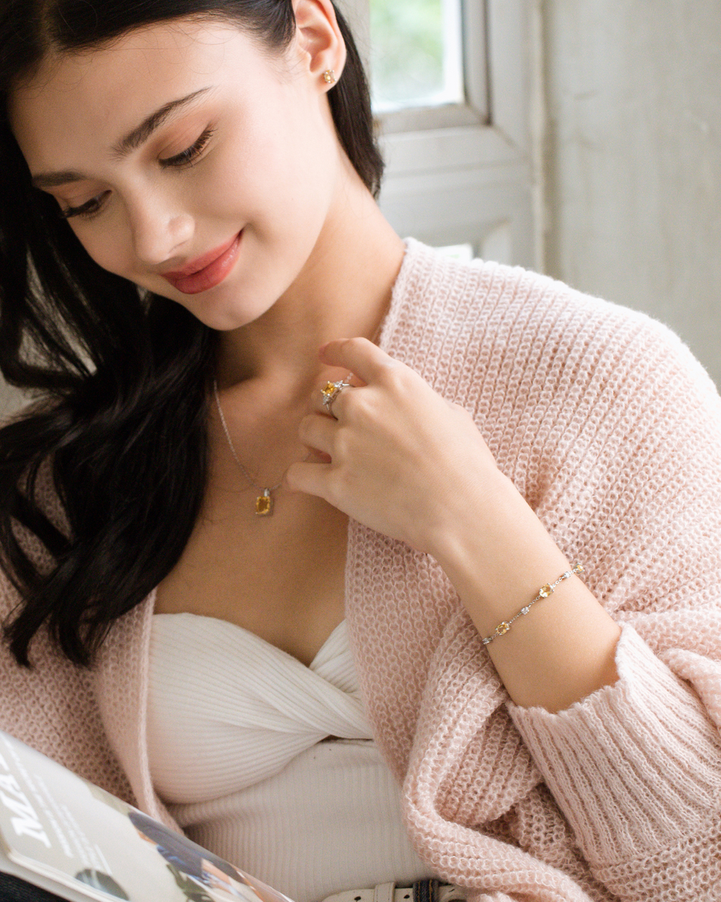 Citrine Oval Stud Earrings in Sterling Silver