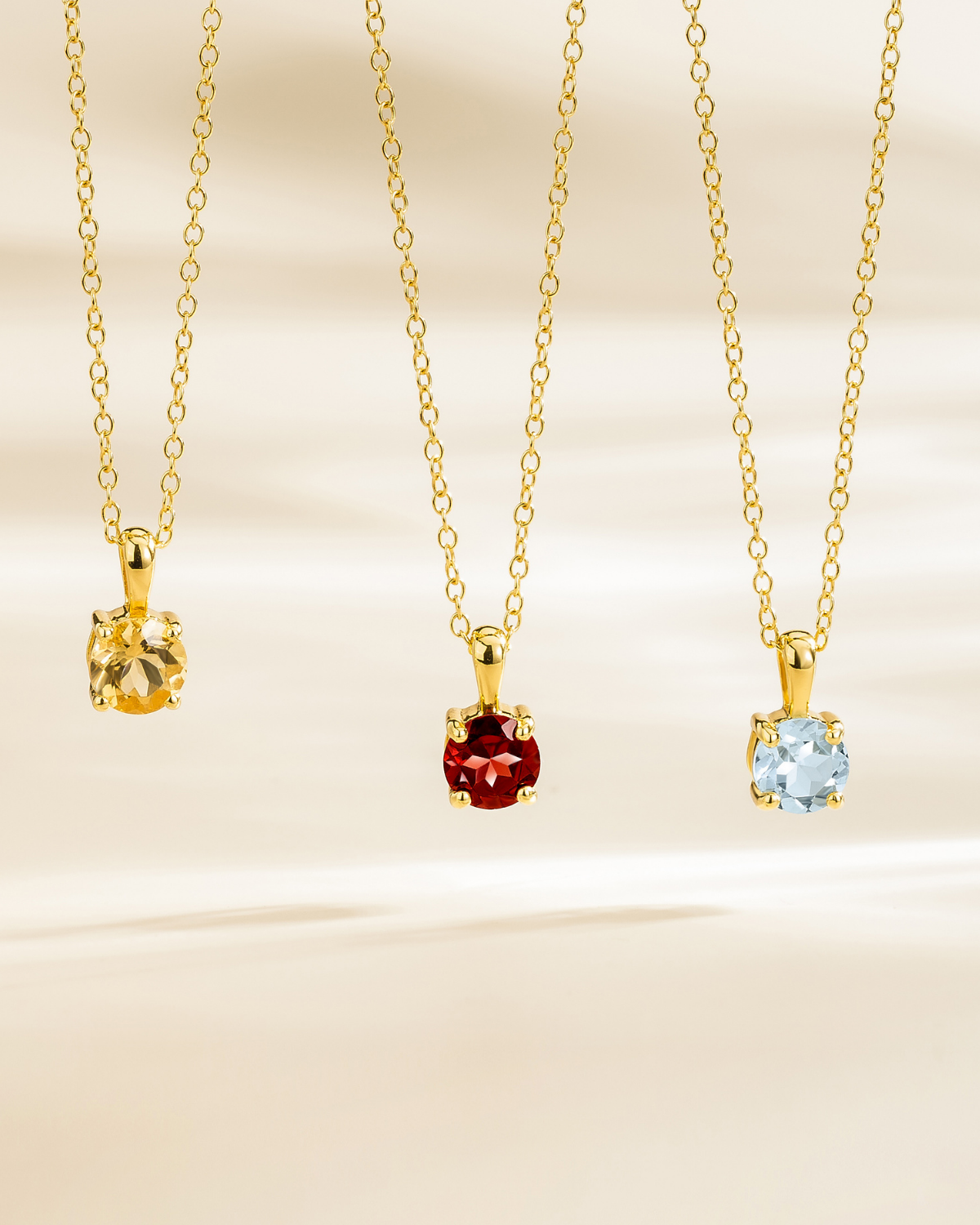 Sky Blue Topaz Solitaire Pendant Necklace in 18k Gold Vermeil
