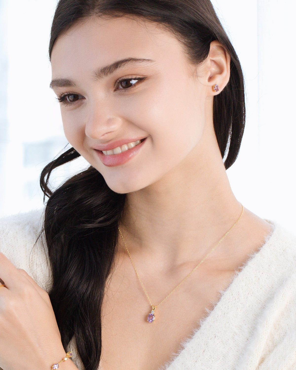 Mini Set 2 - Amethyst Jewellery Set in 18k Gold Vermeil