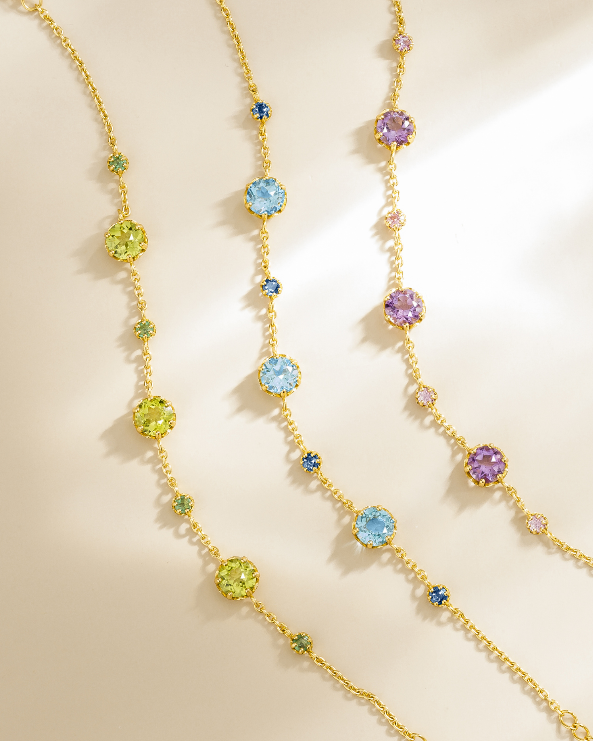 Emerald & Peridot Bracelet in 18k Gold Vermeil