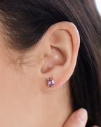 Lavender Amethyst Oval Stud Earrings in 18k Gold Vermeil