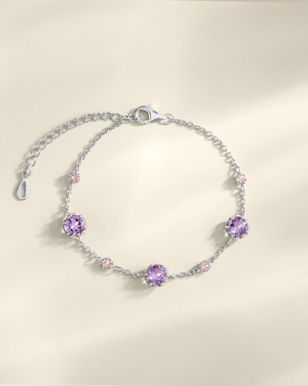 Pink Sapphire & Amethyst Jewellery Set in Sterling Silver