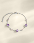 Pink Sapphire & Amethyst Jewellery Set in Sterling Silver