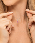Pink Sapphire Pendant Necklace in Sterling Silver